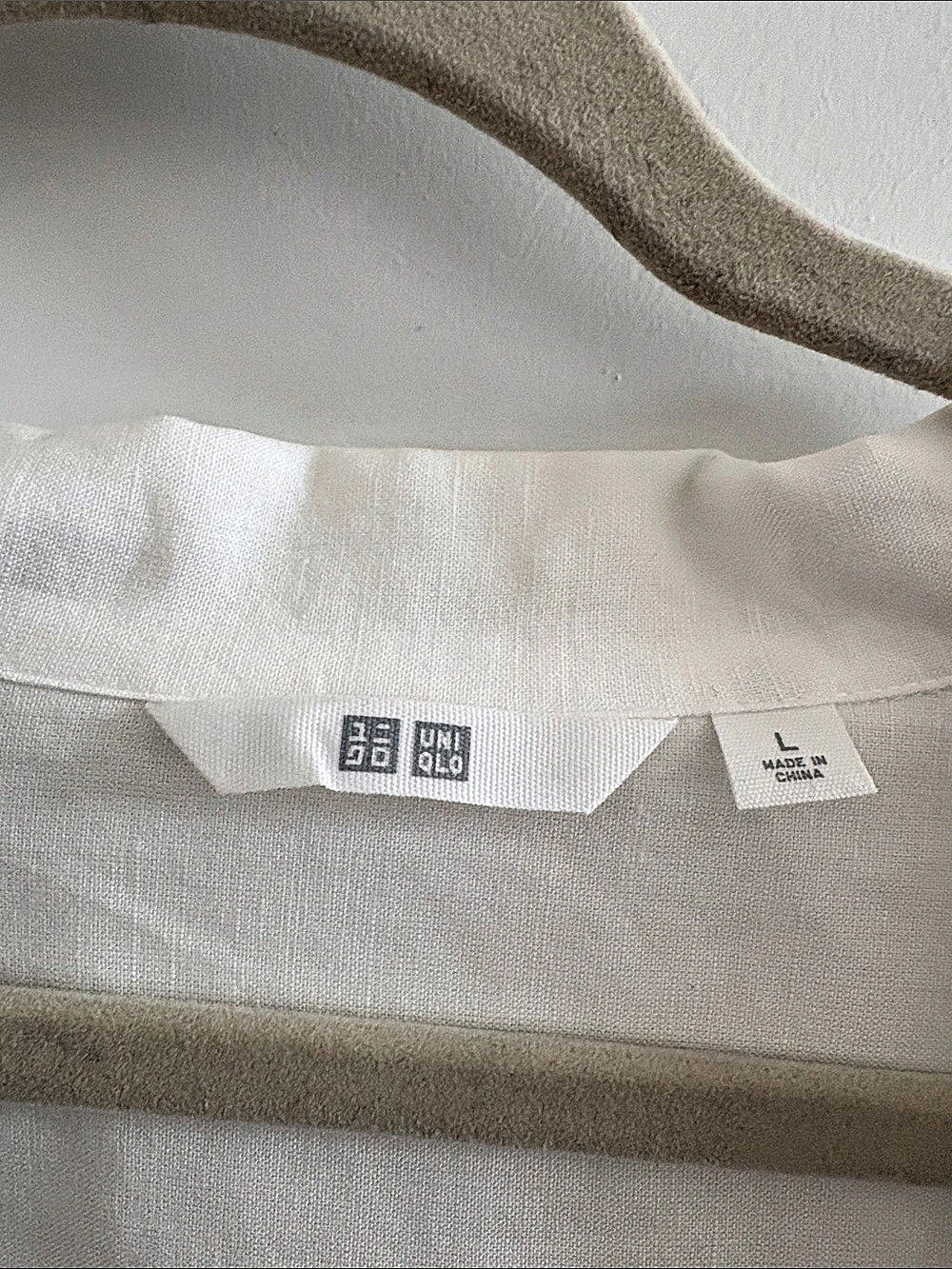NWT Uniqlo Linen Blend Open Collar Short-Sleeve Shirt White - Picture 3 of 4